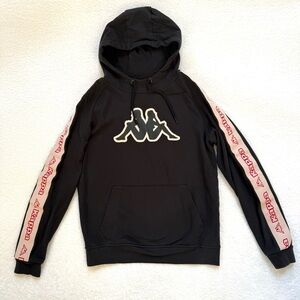 Kappa Hoodie Men Size M Black Red Logo Y2K